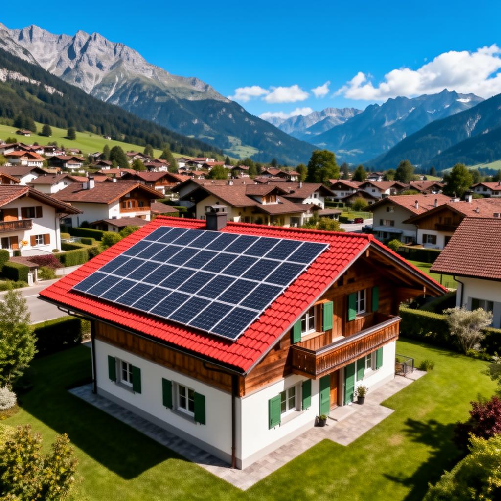 Panneaux solaires sur une maison suisse